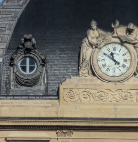 Clock and dormer of the École Militaire, Enhance Lab ×4
