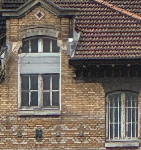 Windows, shutter, roof and brickwork, iPhone 15 Pro ×12 zoom