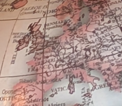 Place names on a globe, Google Pixel 9 Pro native ×2 zoom, 100% crop